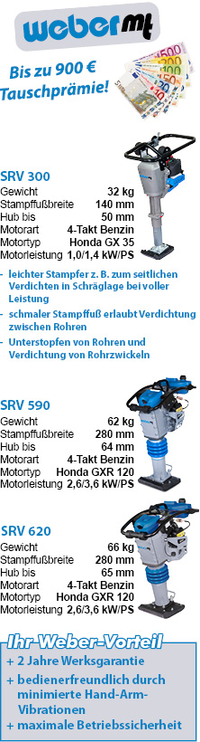 Weber SRV-Baureihe Highlights