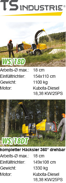 Technische Daten Holzzerkleinerer WS/18D und WS/18DT