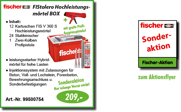 Fischer FIStolero Hochleistungsmörtel BOX Beschreibung