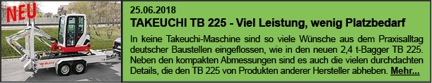 Takeuchi Bagger TB 225 mieten und kaufen