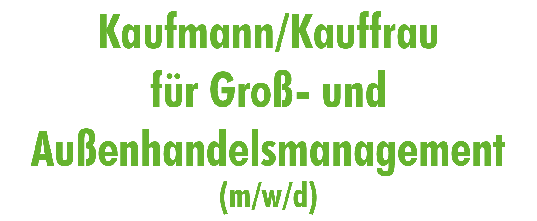 Kaufmann/Kauffrau für Groß- und Außenhandelsmanagement (m/w/d)